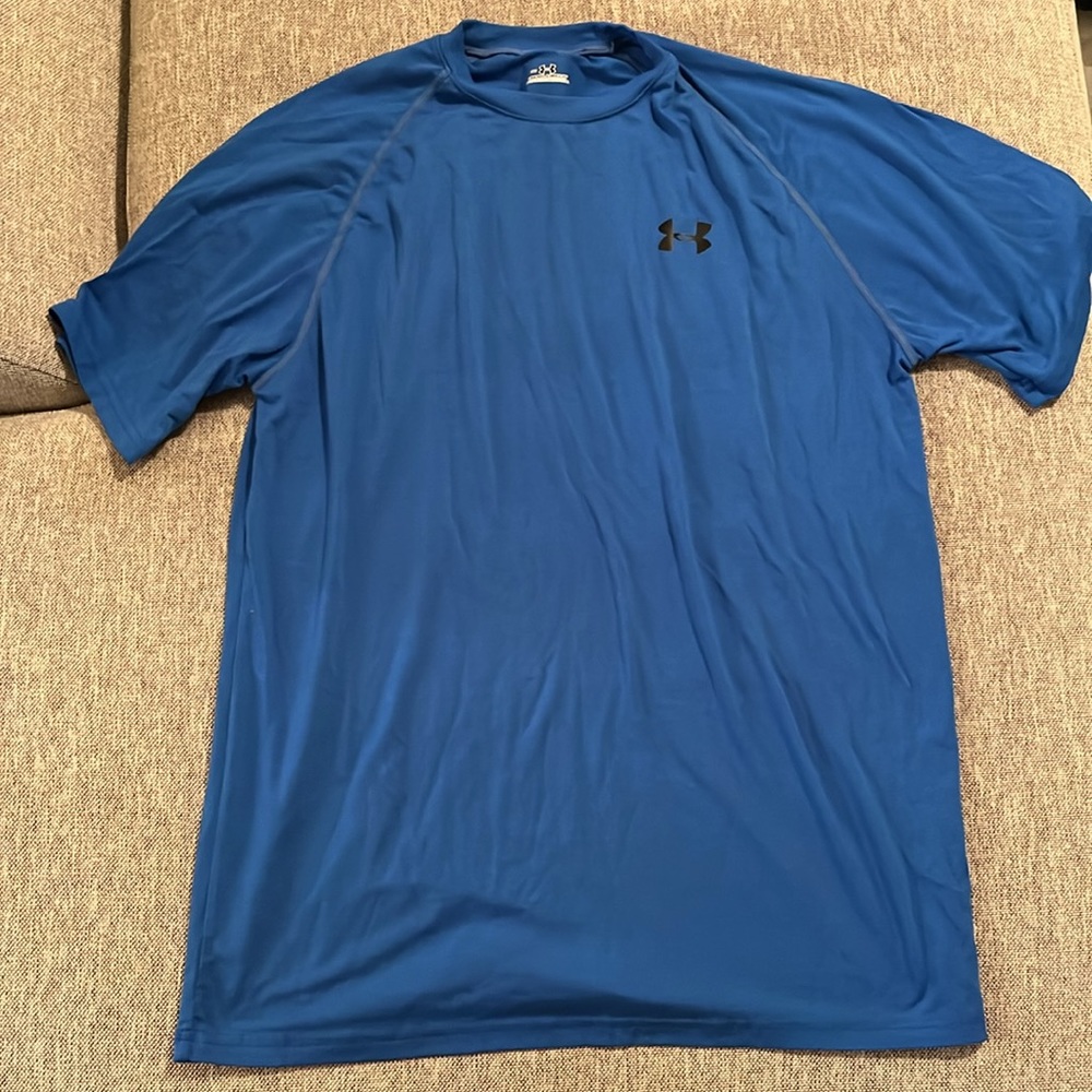 Under Armour, blue dri fit shirt – small.
